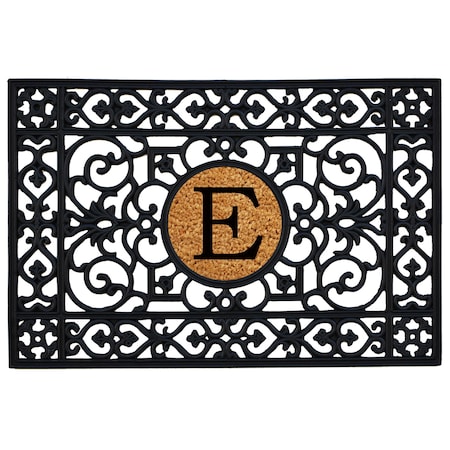 Calloway Mills Monogram Insert Door Mat, Black, Natural, 24 in W x 36 in L 160012436E